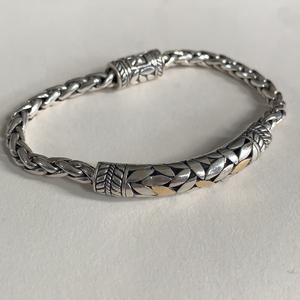 Samuel B. Artisan Gold and Silver Leaf Bracelet